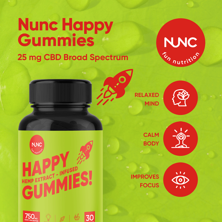 NUNC - Happy Gummies - 8 Bottles.