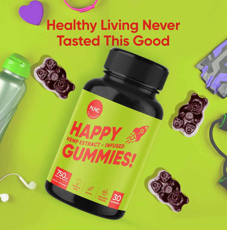 NUNC - Happy Gummies - 8 Bottles.