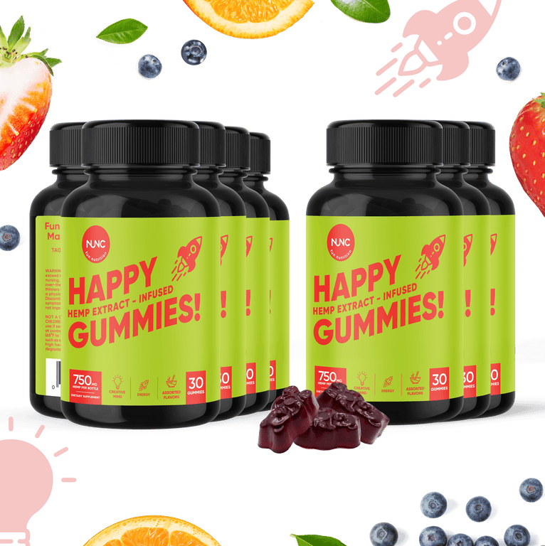 NUNC - Happy Gummies - 8 Bottles.