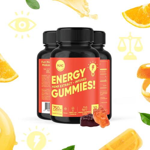 NUNC - Energy Hemp Gummies - 3 Bottles.