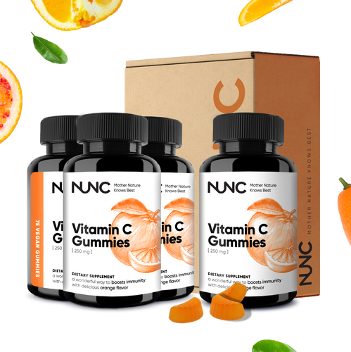 NUNC - Vitamin C Gummies (250 MG) - 4 Bottles.