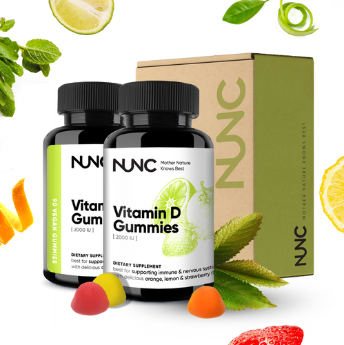 NUNC - Vitamin D Gummies (2000 IU) - 2 Bottles.